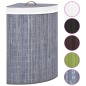 vidaXL Eck-Wäschekorb Bambus Grau 60 L vidaXL Eck-Wäschekorb Bambus Grau 60 L