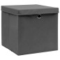 vidaXL Aufbewahrungsboxen mit Deckeln 4 Stk. 28x28x28 cm Grau vidaXL Aufbewahrungsboxen mit Deckeln 4 Stk. 28x28x28 cm Grau