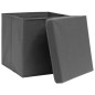 vidaXL Aufbewahrungsboxen mit Deckeln 4 Stk. 28x28x28 cm Grau vidaXL Aufbewahrungsboxen mit Deckeln 4 Stk. 28x28x28 cm Grau