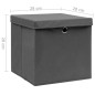 vidaXL Aufbewahrungsboxen mit Deckeln 4 Stk. 28x28x28 cm Grau vidaXL Aufbewahrungsboxen mit Deckeln 4 Stk. 28x28x28 cm Grau
