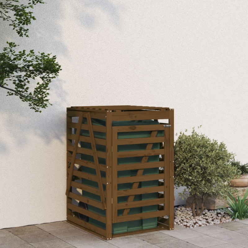 vidaXL Mülltonnenbox Honigbraun 84x90x128,5 cm Massivholz Kiefer vidaXL Mülltonnenbox Honigbraun 84x90x128,5 cm Massivholz Kiefer