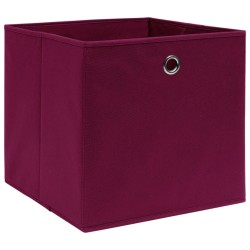 vidaXL Aufbewahrungsboxen 10 Stk. Vliesstoff 28x28x28 cm Dunkelrot