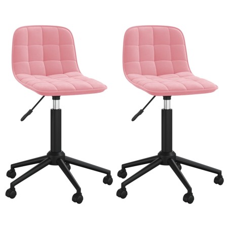 Esszimmerstühle 2 Stk. Drehbar Rosa Samt