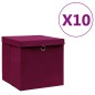 vidaXL Aufbewahrungsboxen mit Deckeln 10 Stk. 28x28x28 cm Dunkelrot vidaXL Aufbewahrungsboxen mit Deckeln 10 Stk. 28x28x28 cm Dunkelrot