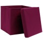vidaXL Aufbewahrungsboxen mit Deckeln 10 Stk. 28x28x28 cm Dunkelrot vidaXL Aufbewahrungsboxen mit Deckeln 10 Stk. 28x28x28 cm Dunkelrot