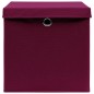 vidaXL Aufbewahrungsboxen mit Deckeln 10 Stk. 28x28x28 cm Dunkelrot vidaXL Aufbewahrungsboxen mit Deckeln 10 Stk. 28x28x28 cm Dunkelrot