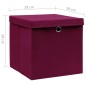 vidaXL Aufbewahrungsboxen mit Deckeln 4 Stk. 28x28x28 cm Dunkelrot vidaXL Aufbewahrungsboxen mit Deckeln 4 Stk. 28x28x28 cm Dunkelrot