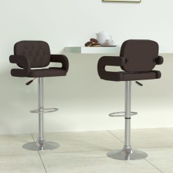 Barhocker 2 Stk. Braun Kunstleder