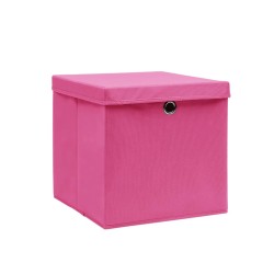 vidaXL Aufbewahrungsboxen mit Deckeln 10 Stk. 28x28x28 cm Rosa
