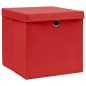 vidaXL Aufbewahrungsboxen mit Deckeln 4 Stk. 28x28x28 cm Rot vidaXL Aufbewahrungsboxen mit Deckeln 4 Stk. 28x28x28 cm Rot