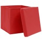 vidaXL Aufbewahrungsboxen mit Deckeln 4 Stk. 28x28x28 cm Rot vidaXL Aufbewahrungsboxen mit Deckeln 4 Stk. 28x28x28 cm Rot