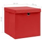vidaXL Aufbewahrungsboxen mit Deckeln 4 Stk. 28x28x28 cm Rot vidaXL Aufbewahrungsboxen mit Deckeln 4 Stk. 28x28x28 cm Rot