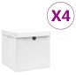 vidaXL Aufbewahrungsboxen mit Deckeln 4 Stk. 28x28x28 cm Weiß vidaXL Aufbewahrungsboxen mit Deckeln 4 Stk. 28x28x28 cm Weiß