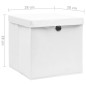 vidaXL Aufbewahrungsboxen mit Deckeln 4 Stk. 28x28x28 cm Weiß vidaXL Aufbewahrungsboxen mit Deckeln 4 Stk. 28x28x28 cm Weiß
