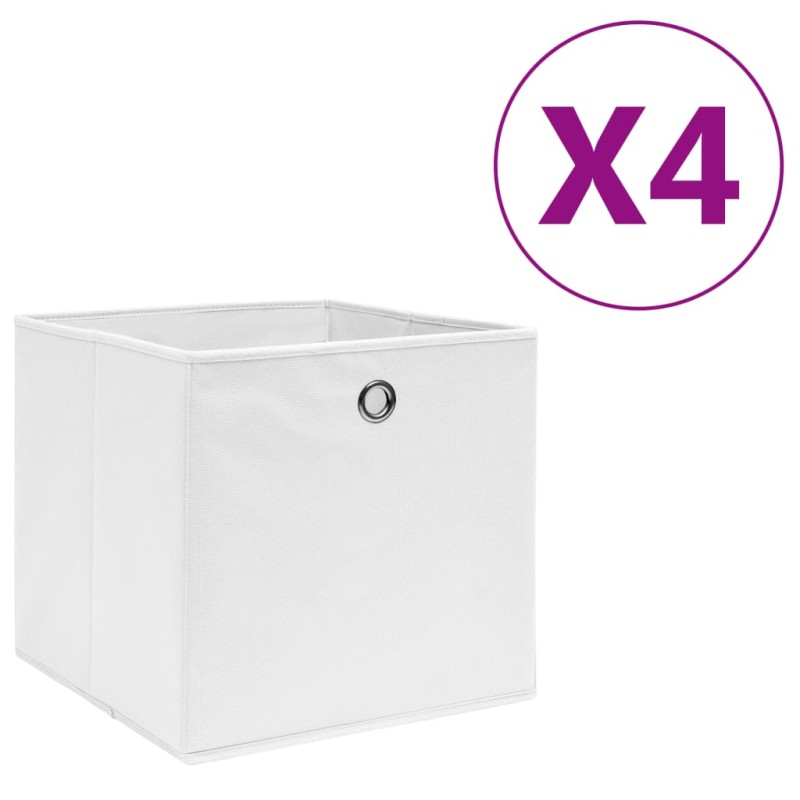 vidaXL Aufbewahrungsboxen 4 Stk. Vliesstoff 28x28x28 cm Weiß vidaXL Aufbewahrungsboxen 4 Stk. Vliesstoff 28x28x28 cm Weiß
