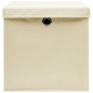 vidaXL Aufbewahrungsboxen mit Deckeln 10 Stk. 28x28x28 cm Creme vidaXL Aufbewahrungsboxen mit Deckeln 10 Stk. 28x28x28 cm Creme