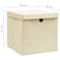 vidaXL Aufbewahrungsboxen mit Deckeln 10 Stk. 28x28x28 cm Creme vidaXL Aufbewahrungsboxen mit Deckeln 10 Stk. 28x28x28 cm Creme
