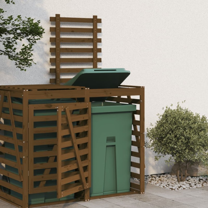 vidaXL Erweiterung für Mülltonnenbox Honigbraun Massivholz Kiefer vidaXL Erweiterung für Mülltonnenbox Honigbraun Massivholz Kiefer