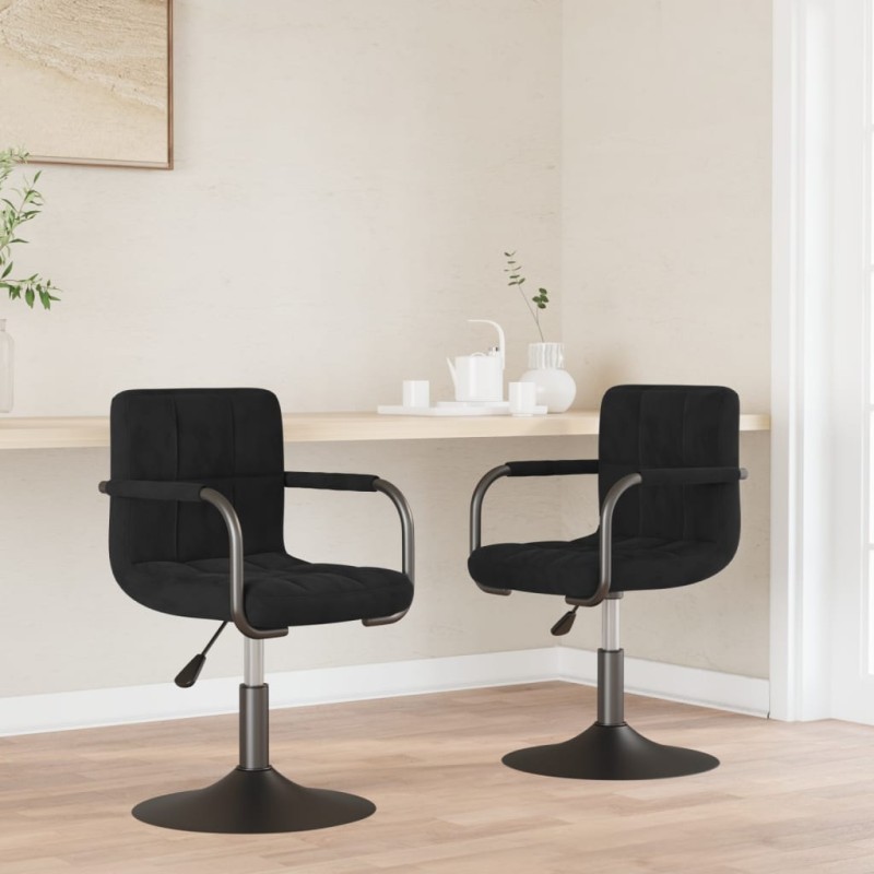vidaXL Esszimmerstühle 2 Stk. Drehbar Schwarz Samt vidaXL Esszimmerstühle 2 Stk. Drehbar Schwarz Samt