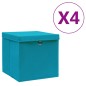 vidaXL Aufbewahrungsboxen mit Deckeln 4 Stk. 28x28x28 cm Babyblau vidaXL Aufbewahrungsboxen mit Deckeln 4 Stk. 28x28x28 cm Babyblau