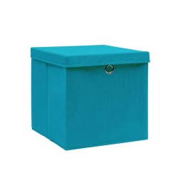 vidaXL Aufbewahrungsboxen mit Deckeln 4 Stk. 28x28x28 cm Babyblau