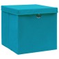 vidaXL Aufbewahrungsboxen mit Deckeln 4 Stk. 28x28x28 cm Babyblau vidaXL Aufbewahrungsboxen mit Deckeln 4 Stk. 28x28x28 cm Babyblau