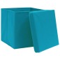 vidaXL Aufbewahrungsboxen mit Deckeln 4 Stk. 28x28x28 cm Babyblau vidaXL Aufbewahrungsboxen mit Deckeln 4 Stk. 28x28x28 cm Babyblau