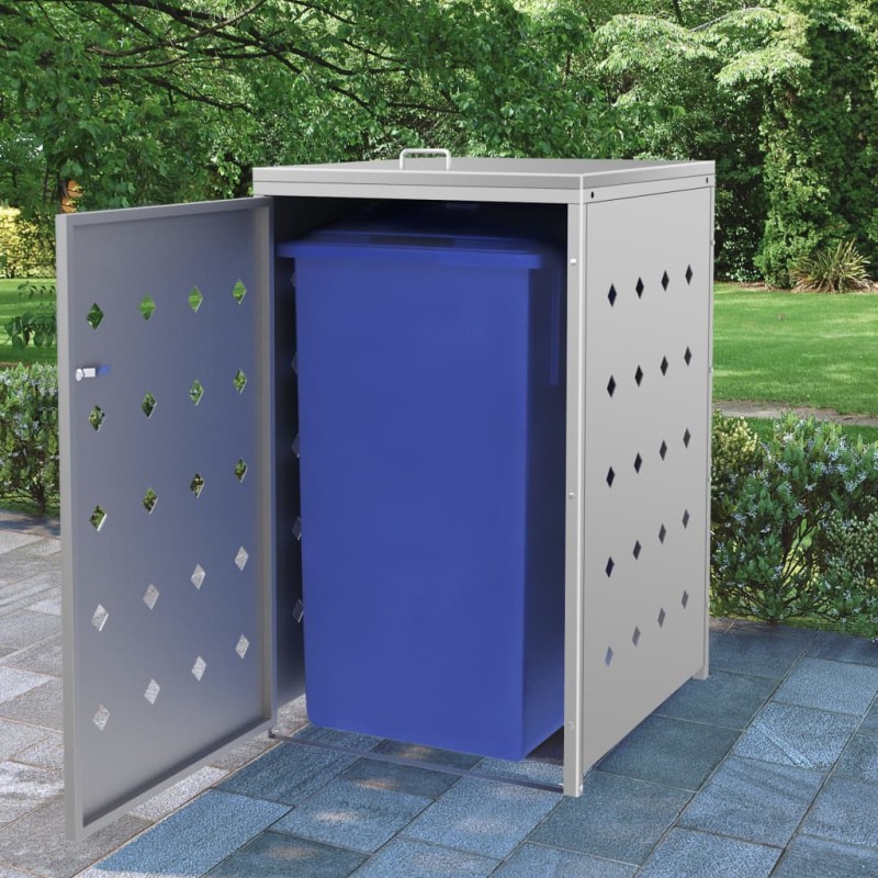 vidaXL Mülltonnenbox für 1 Tonne 240 L Edelstahl vidaXL Mülltonnenbox für 1 Tonne 240 L Edelstahl