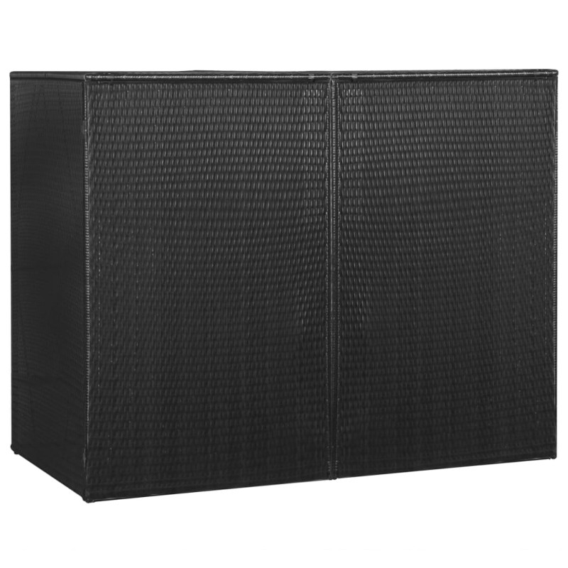 vidaXL Mülltonnenbox für 2 Tonnen Schwarz 153 x 78 x 120 cm Poly Rattan vidaXL Mülltonnenbox für 2 Tonnen Schwarz 153 x 78 x 120 cm Poly Rattan