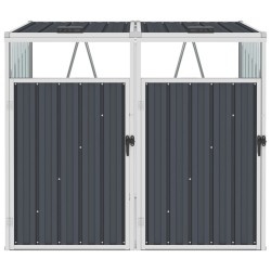 vidaXL Mülltonnenbox für 2 Mülltonnen Anthrazit 143×81×121 cm Stahl