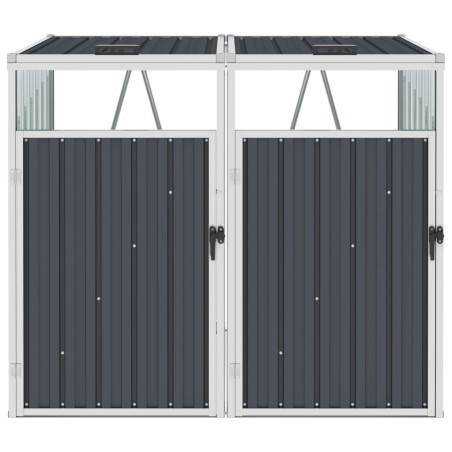 vidaXL Mülltonnenbox für 2 Mülltonnen Anthrazit 143×81×121 cm Stahl