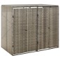 vidaXL Mülltonnenbox für 2 Tonnen Grau 140x80x117 cm Poly Rattan vidaXL Mülltonnenbox für 2 Tonnen Grau 140x80x117 cm Poly Rattan