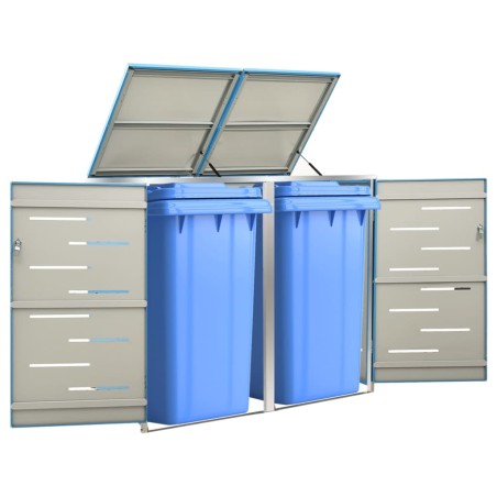 vidaXL Mülltonnenbox für 2 Tonnen 138x77,5x115,5 cm Edelstahl