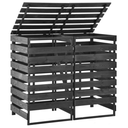 vidaXL Mülltonnenbox für 2 Tonnen 140x75x121 cm Kiefer Massivholz