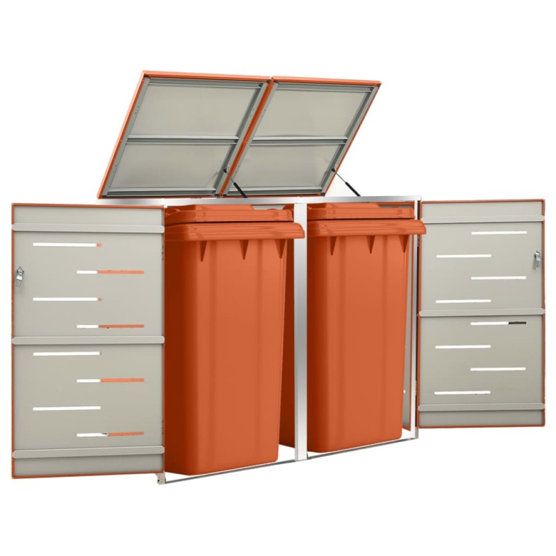 vidaXL Mülltonnenbox für 2 Tonnen 138x77,5x115,5 cm Edelstahl vidaXL Mülltonnenbox für 2 Tonnen 138x77,5x115,5 cm Edelstahl