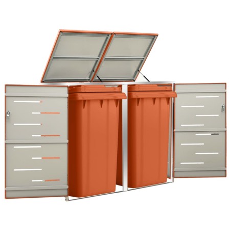vidaXL Mülltonnenbox für 2 Tonnen 138x77,5x115,5 cm Edelstahl