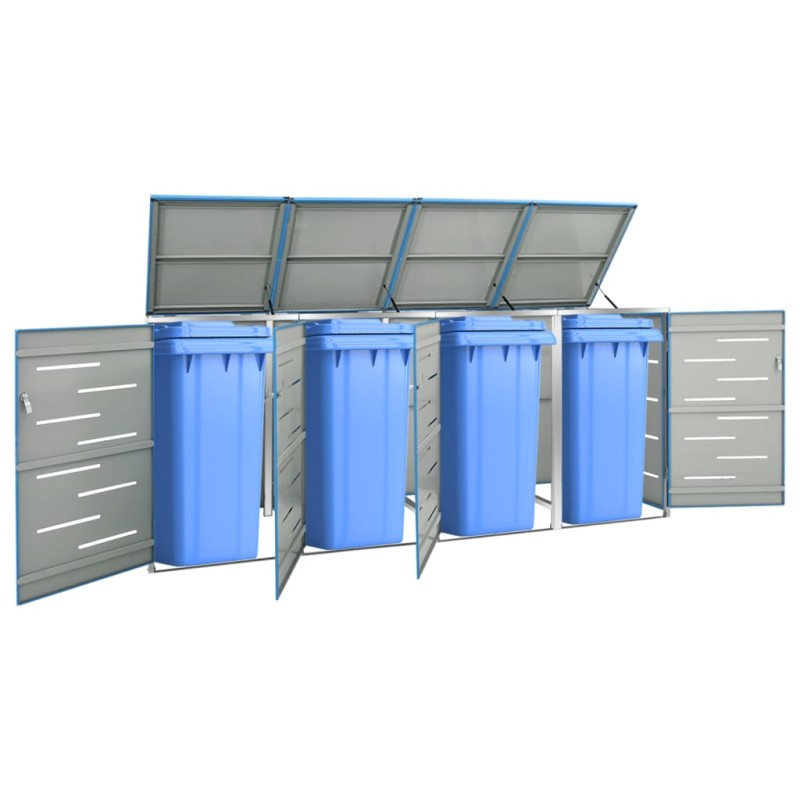 vidaXL Mülltonnenbox für 4 Tonnen 276,5x77,5x115,5 cm Edelstahl vidaXL Mülltonnenbox für 4 Tonnen 276,5x77,5x115,5 cm Edelstahl