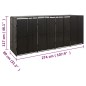 vidaXL Mülltonnenbox für 4 Tonnen Schwarz 274x80x117 cm Poly Rattan vidaXL Mülltonnenbox für 4 Tonnen Schwarz 274x80x117 cm Poly Rattan