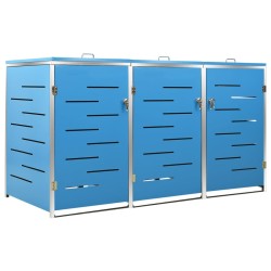 vidaXL Mülltonnenbox für 3 Tonnen 207x77,5x115 cm Edelstahl