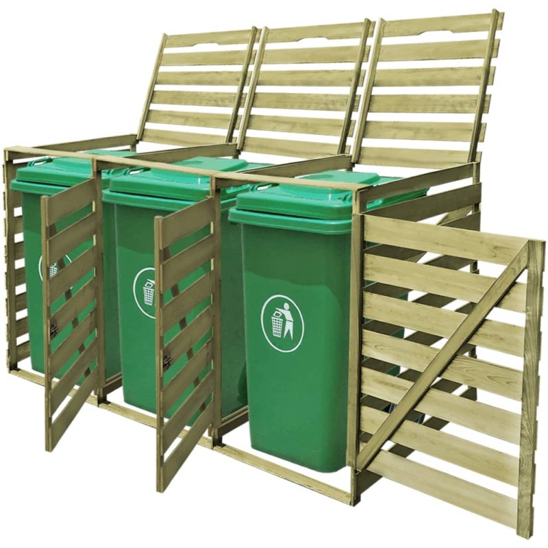 vidaXL Mülltonnenbox für 3 Tonnen 240 L Imprägniertes Holz vidaXL Mülltonnenbox für 3 Tonnen 240 L Imprägniertes Holz