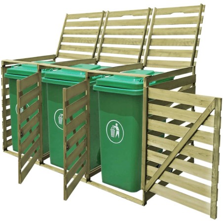 vidaXL Mülltonnenbox für 3 Tonnen 240 L Imprägniertes Holz 