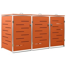 vidaXL Mülltonnenbox für 3 Tonnen 207x77,5x112,5 cm Edelstahl