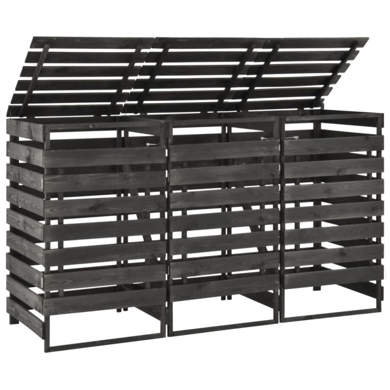 vidaXL Mülltonnenbox für 3 Tonnen 210x75x121 cm Kiefer Massivholz vidaXL Mülltonnenbox für 3 Tonnen 210x75x121 cm Kiefer Massivholz