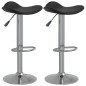 Barhocker 2 Stk. Schwarz Verchromter Stahl und Kunstleder Barhocker 2 Stk. Schwarz Verchromter Stahl und Kunstleder