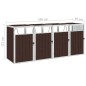 vidaXL Mülltonnenbox für 4 Mülltonnen Braun 286×81×121 cm Stahl vidaXL Mülltonnenbox für 4 Mülltonnen Braun 286×81×121 cm Stahl