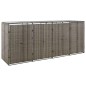 vidaXL Mülltonnenbox für 4 Tonnen Grau 274x80x117 cm Poly Rattan vidaXL Mülltonnenbox für 4 Tonnen Grau 274x80x117 cm Poly Rattan