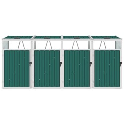 vidaXL Mülltonnenbox für 4 Mülltonnen Grün 286×81×121 cm Stahl