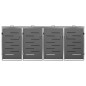 vidaXL Mülltonnenbox für 4 Tonnen 276,5x77,5x115,5 cm Edelstahl vidaXL Mülltonnenbox für 4 Tonnen 276,5x77,5x115,5 cm Edelstahl