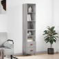 vidaXL Highboard Grau Sonoma 34,5x34x180 cm Holzwerkstoff vidaXL Highboard Grau Sonoma 34,5x34x180 cm Holzwerkstoff