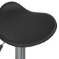 Barhocker 2 Stk. Schwarz Verchromter Stahl und Kunstleder Barhocker 2 Stk. Schwarz Verchromter Stahl und Kunstleder